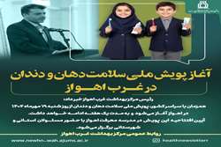 آغاز پویش ملی سلامت دهان و دندان در غرب اهواز همراه با اجرای وارنیش فلورایدتراپی 